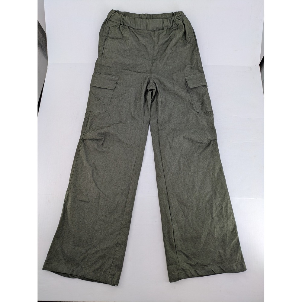Sincerely Jules Cargo Pants Women Small Olive Green Wide Leg High Waist Stretch
